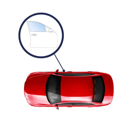 Vitre de porte latérale avant droite teintée verte Seat Toledo 2 1999-2004
