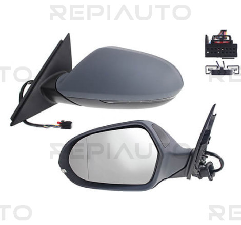 Rétroviseur rabattable électriquement gauche à peindre chauffant side Audi A6 4 (4G2-C7-4GC/4G5-C7-4GD) 2011-2018
