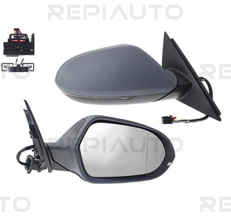 Rétroviseur rabattable électriquement droit à peindre chauffant side Audi A6 4 (4G2-C7-4GC/4G5-C7-4GD) 2011-2018