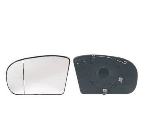 Verre de rétroviseur gauche chauffant asphérique avec support Mercedes Classe C W203 2000-2006