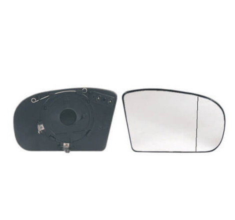 Verre de rétroviseur droit chauffant asphérique avec support Mercedes Classe C W203 2000-2006