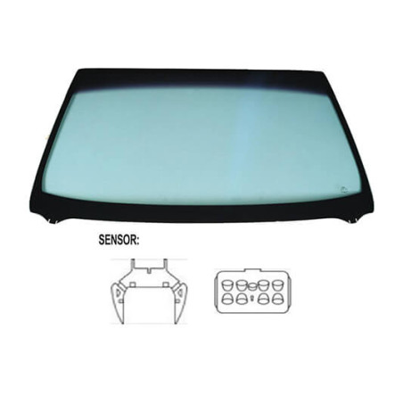 Pare-brise avant teinté vert bande grise pour capteur modifié Mercedes Classe C W203 2000-2006