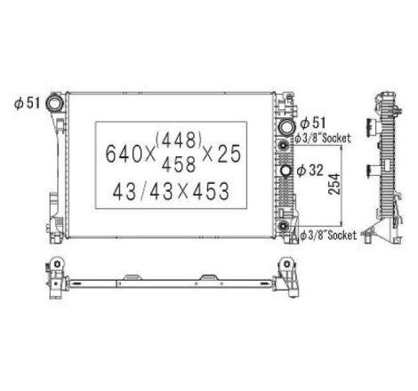 Radiateur moteur 3.0 / 3.5 AT/ 2.2 CDi AT Mercedes Classe C W204 phase 1 2007-2011