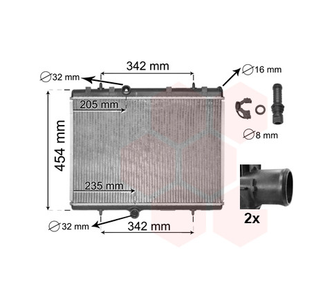 Radiateur moteur 1.6 HDi / 2.0 HDi bras soudé Peugeot 308 1 2007-2013