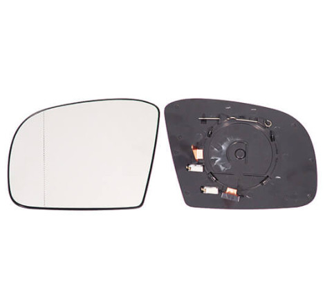 Verre de rétroviseur gauche chauffant asphérique avec support Mercedes Classe M (W164) phase 1 2005-2008