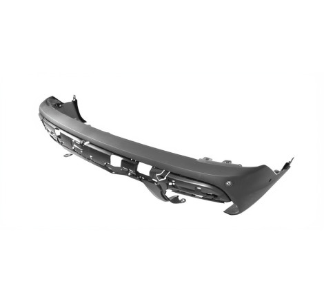 Pare-choc arrière noir structuré avec trous radars et cache crochet BMW X5 G05 2018-2023