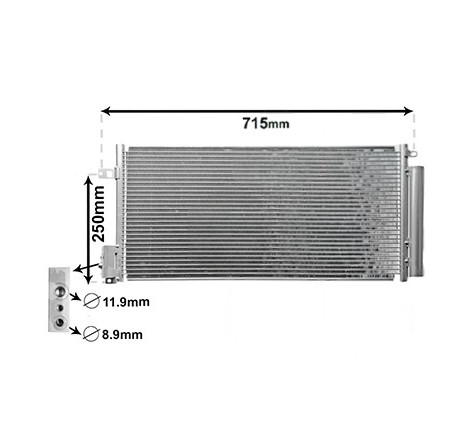 Condenseur de climatisation 1.3 D / 1.6 D / 1.9 D Fiat Grande Punto depuis 2005