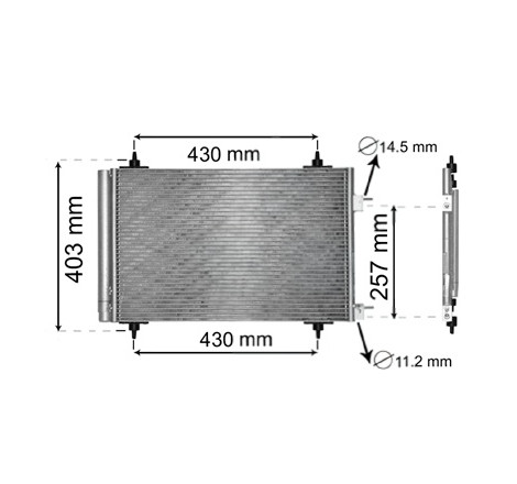Condenseur de climatisation 1.4i kW65 / 1.6i kW80 O 10087- Peugeot 307 phase 2 2005-2009