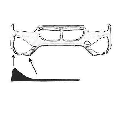 Moulure de pare-choc avant droite noire BASIC BMW X1 F48 phase 2 2019-2022