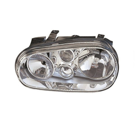 Phare avant gauche VOLKSWAGEN GOLF 4 H7+H1+H3 fond chrome de 1997 a 2003