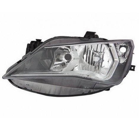 Phare Optique avant gauche SEAT IBIZA IV phase 2, 2012-2015, H7+H7, fond chromé, Neuf.