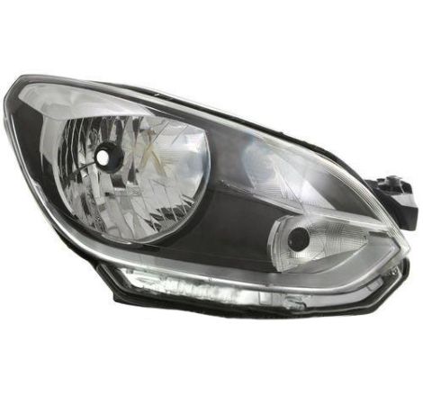 Phare avant droit noir et chromé H4 Volkswagen Up phase 1 2012-2016